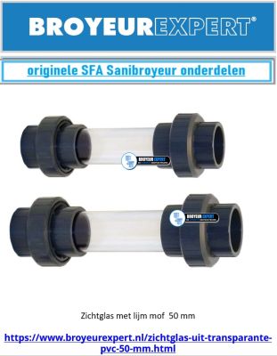 Zichtglas uit transparante PVC 50 mm