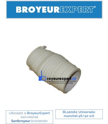 Universele manchet 46/40 wit BL120162 

https://www.broyeurexpert.nl/onderdelen/sanibroyeur/aansluitstuk-voor-de-sanibroyeur-bl120162.html