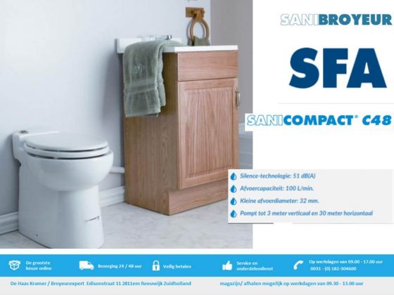 SFA Sanibroyeur Sanicompact Saniflush – toilet avec broyeur