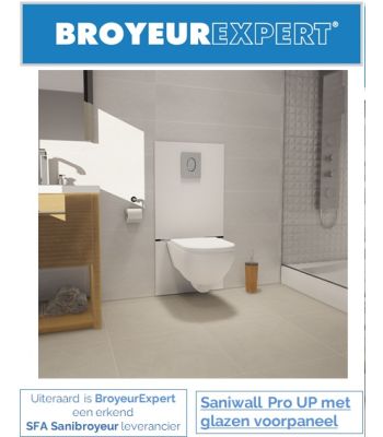 Sanibroyeur Saniwall Pro up incl glas  
artikelnummer WALLPROUPD Broyeurexpert