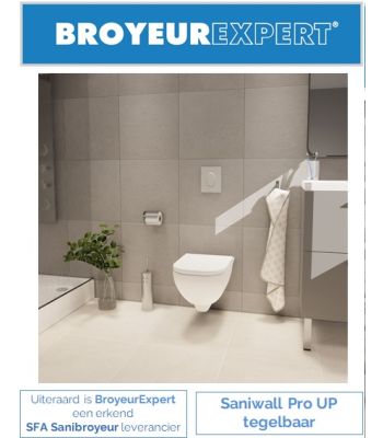 Sanibroyeur Saniwall Pro up tegelbaar  
artikelnummer WALLPROUPDAC Broyeurexpert