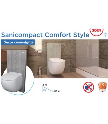 Sanicompact comfort style decor cement grijs