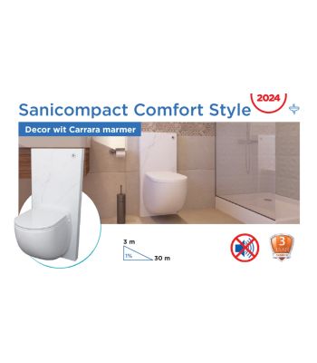 Sanibroyeur Sanicompact comfort style decor wit Carrara