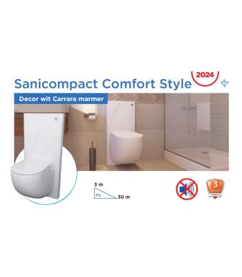 Sanibroyeur Sanicompact comfort style decor wit Carrara