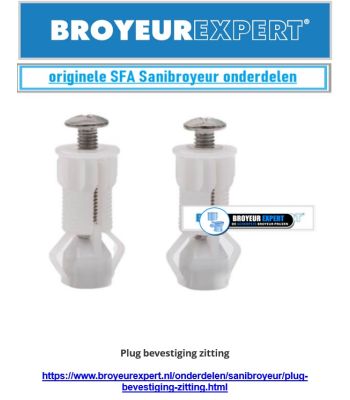 Plug bevestiging zitting
https://www.broyeurexpert.nl/onderdelen/sanibroyeur/plug-bevestiging-zitting.html