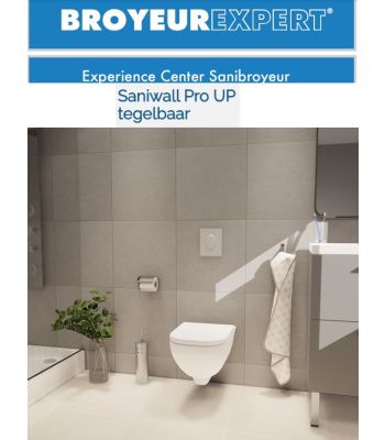 Sanibroyeur Saniwall Pro up tegelbaar  
artikelnummer WALLPROUPDAC Broyeurexpert